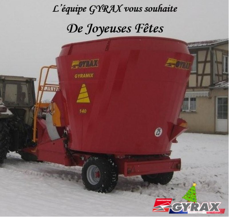 GYRAX - Bonnes fêtes - Toute l'équipe GYRAX vous souhaite de bonnes fêtes de fin d'année - GYRAX, fabricant français de matériel de broyage, d'élevage, de transport, d'épandage, de travail du sol et de travail du bois