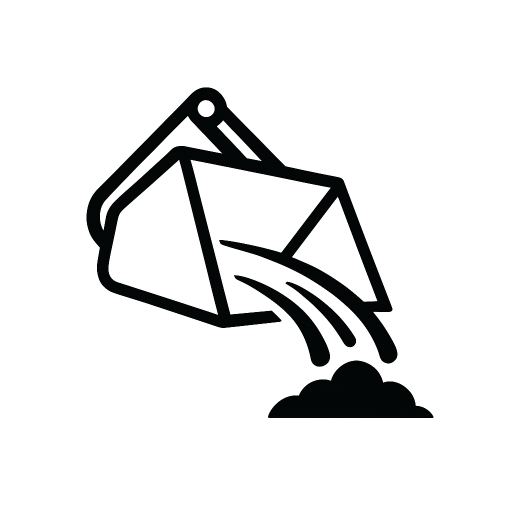 logo d'un godet en décharge