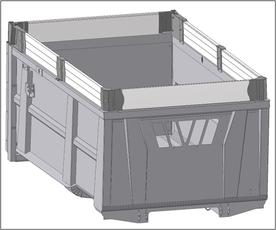 image 3D d'une coque de remorque BMWL Gyrax, avec une rehausse 30cm