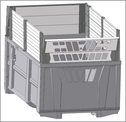 image 3D d'une coque de remorque BMWL Gyrax, avec une rehausse 90cm et un kit ensilage