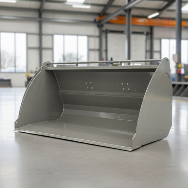 Godet céréales Gyrax gris anthracite, posé au sol dans l'usine