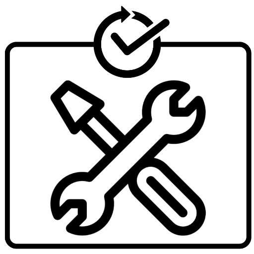 logo noir et blanc avec une clé a molette représentant l'entretien